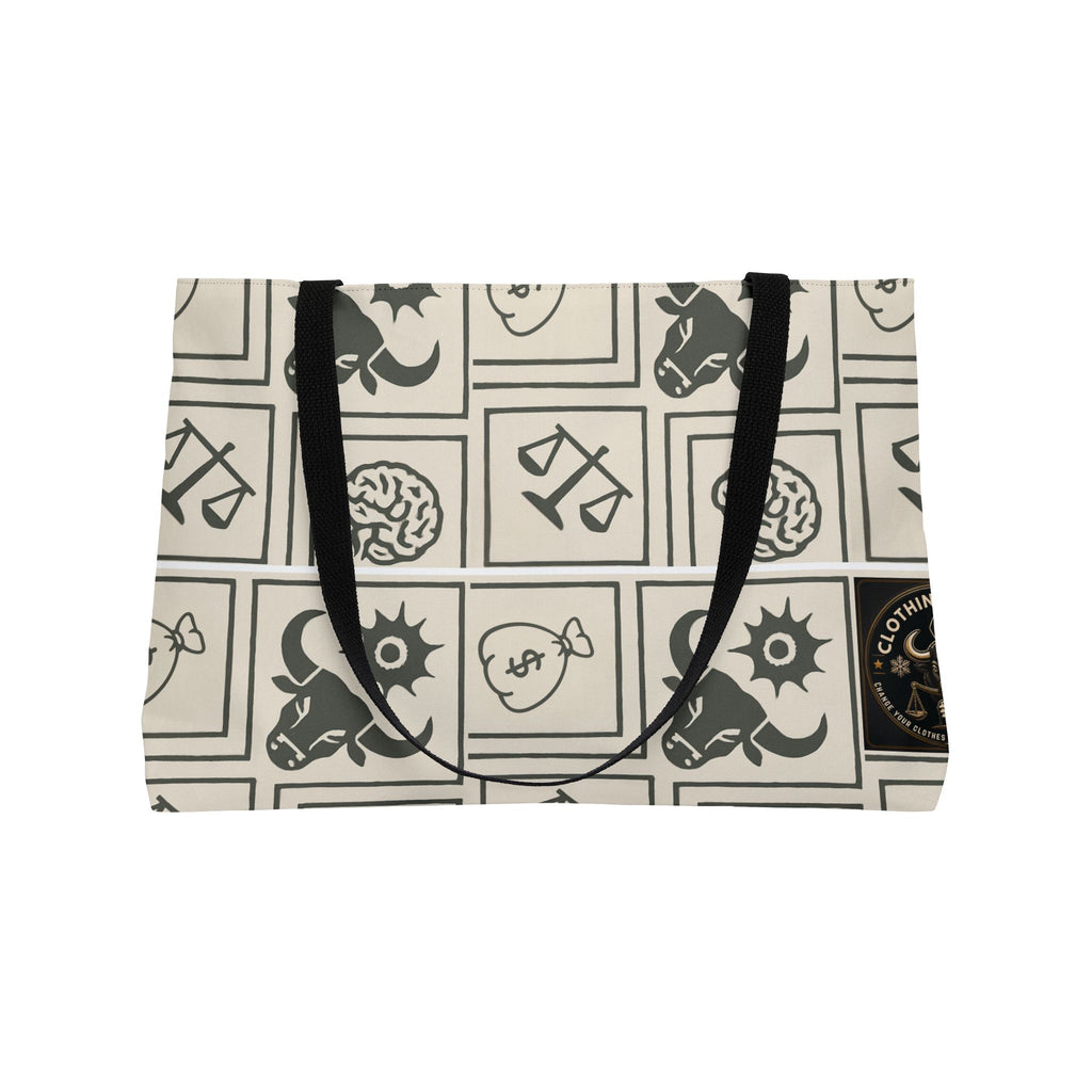 Level Up Active Weekender Tote Bag — Astrological Symbol Pattern Travel Bag