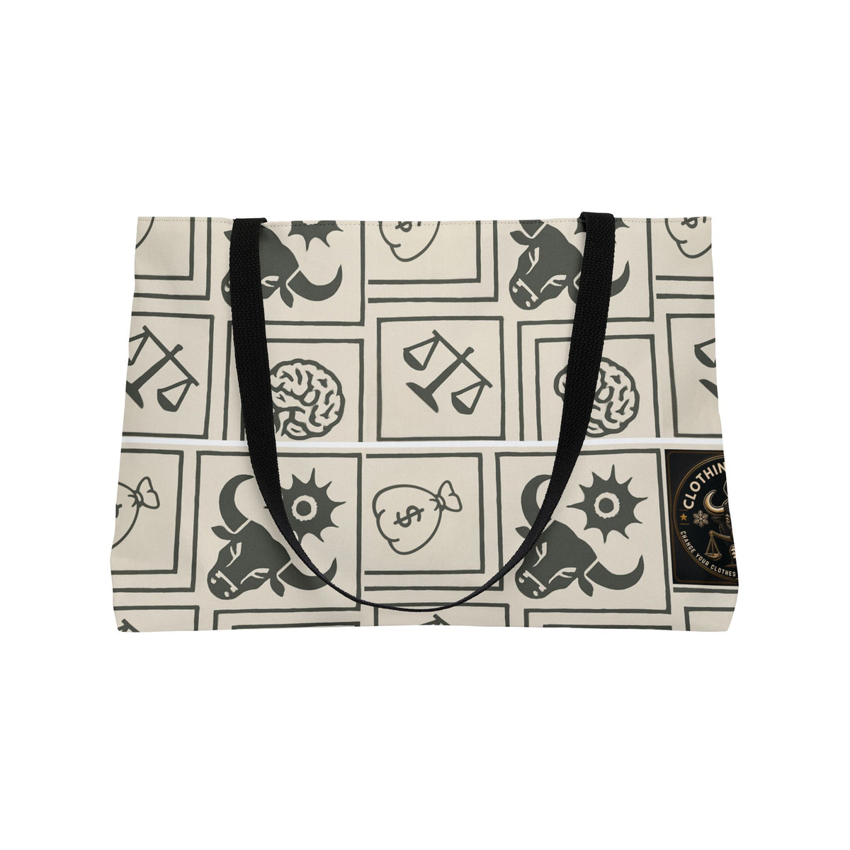 Level Up Active Weekender Tote Bag — Astrological Symbol Pattern Travel Bag
