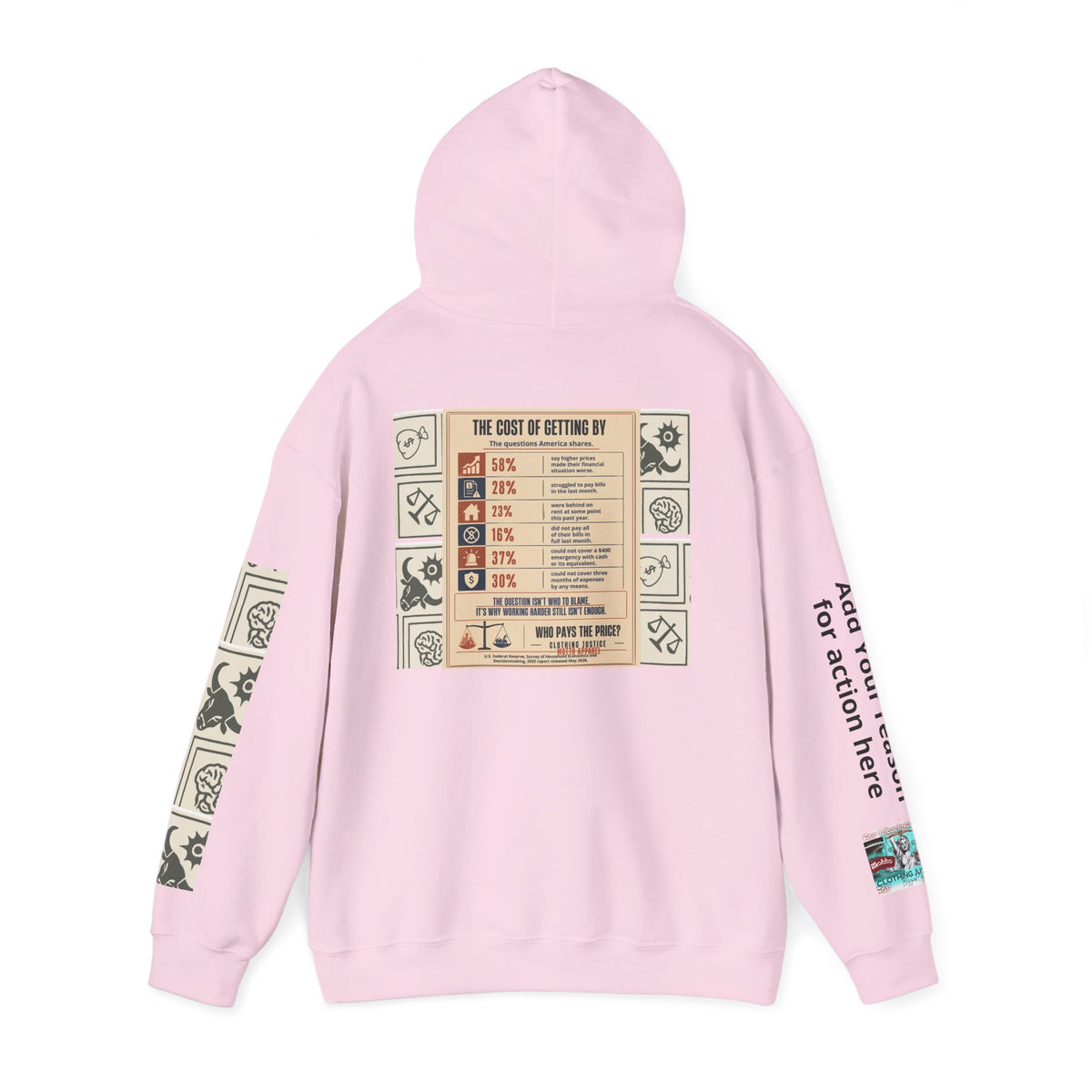 Customizable “Who Will Pay the Price?” Activist Graphic Hoodie