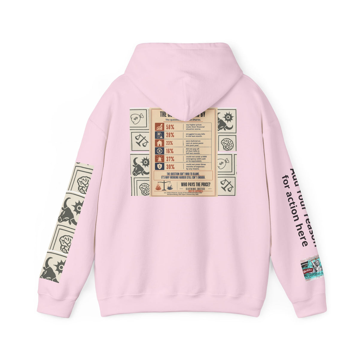 Customizable “Who Will Pay the Price?” Activist Graphic Hoodie
