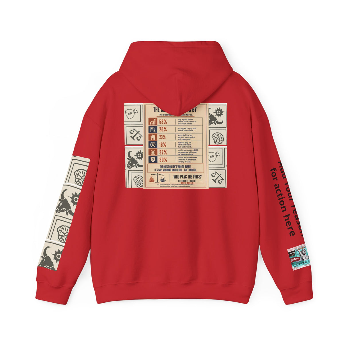 Customizable “Who Will Pay the Price?” Activist Graphic Hoodie
