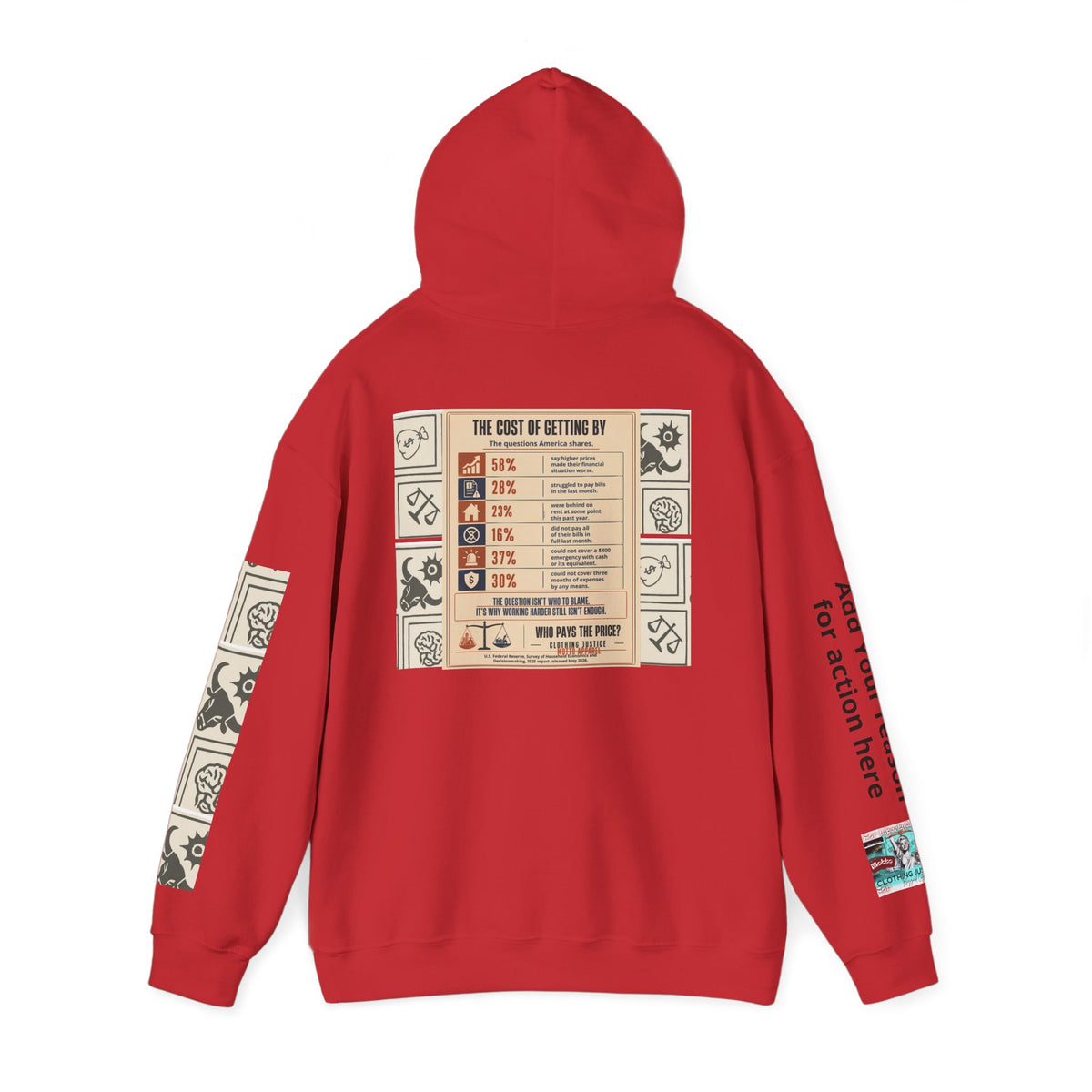Customizable “Who Will Pay the Price?” Activist Graphic Hoodie