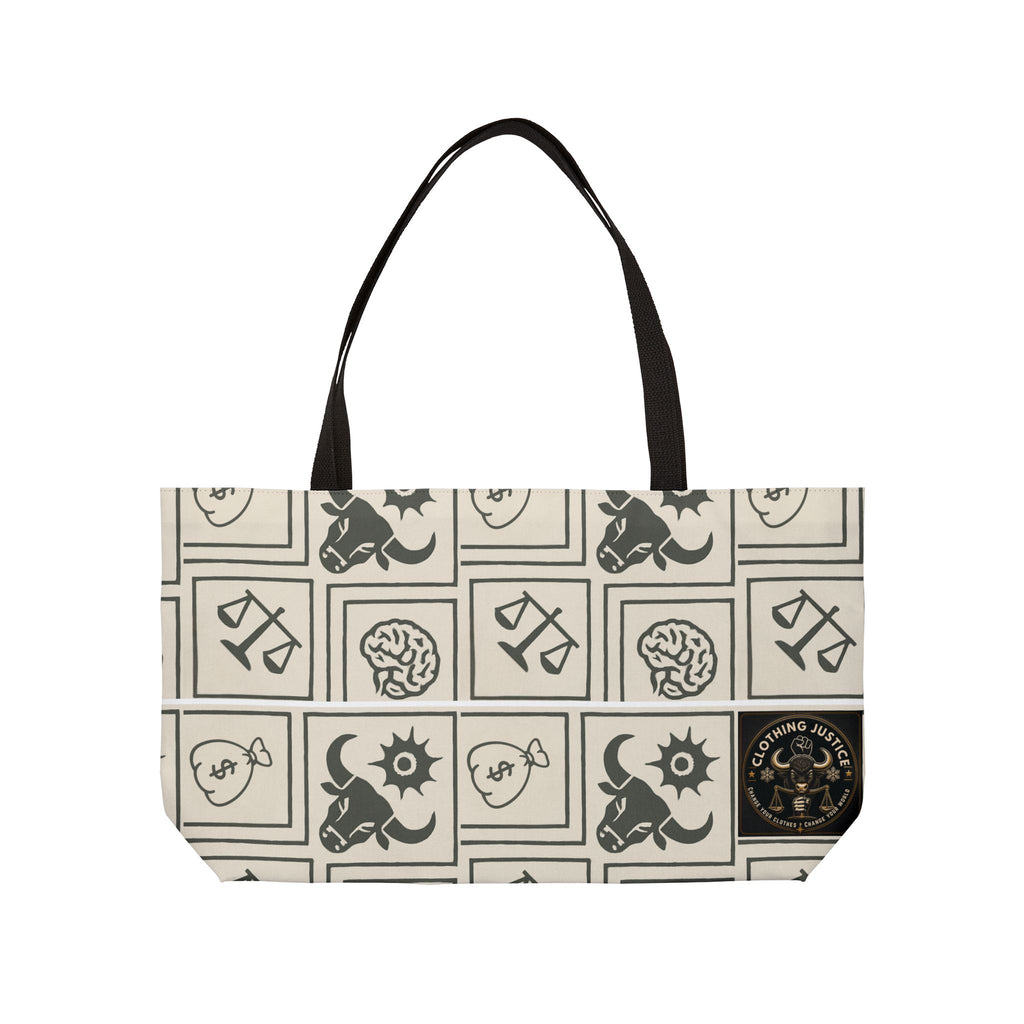 Level Up Active Weekender Tote Bag — Astrological Symbol Pattern Travel Bag